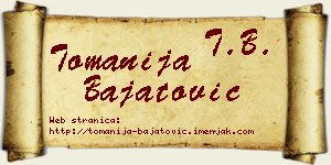 Tomanija Bajatović vizit kartica